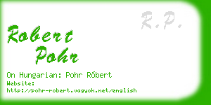 robert pohr business card