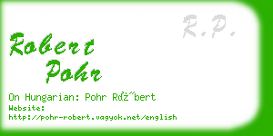 robert pohr business card